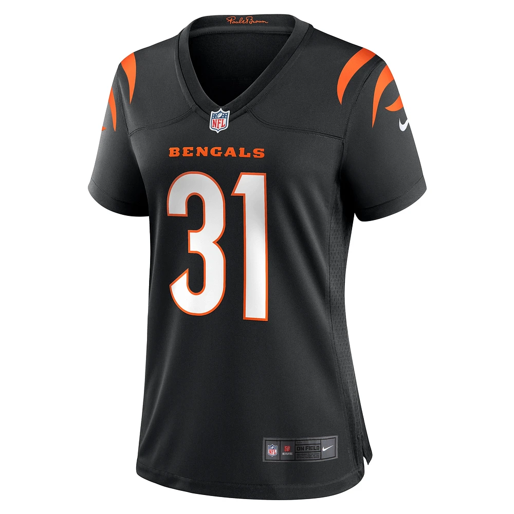 Maillot de match Nike Zack Moss noir pour femme des Bengals Cincinnati