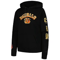 Women's Pro Standard Black Cincinnati Bengals Animal Print Fleece Pullover Hoodie