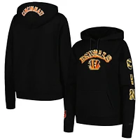 Women's Pro Standard Black Cincinnati Bengals Animal Print Fleece Pullover Hoodie