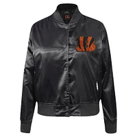 Women's Pro Standard Black Cincinnati Bengals Jeweled Satin Full-Snap Jacket