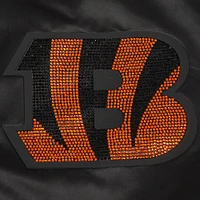 Women's Pro Standard Black Cincinnati Bengals Jeweled Satin Full-Snap Jacket