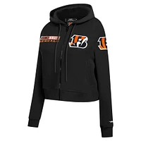 Women's Pro Standard Black Cincinnati Bengals Split Logo Full-Zip Hoodie