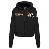 Women's Pro Standard Black Cincinnati Bengals Split Logo Full-Zip Hoodie