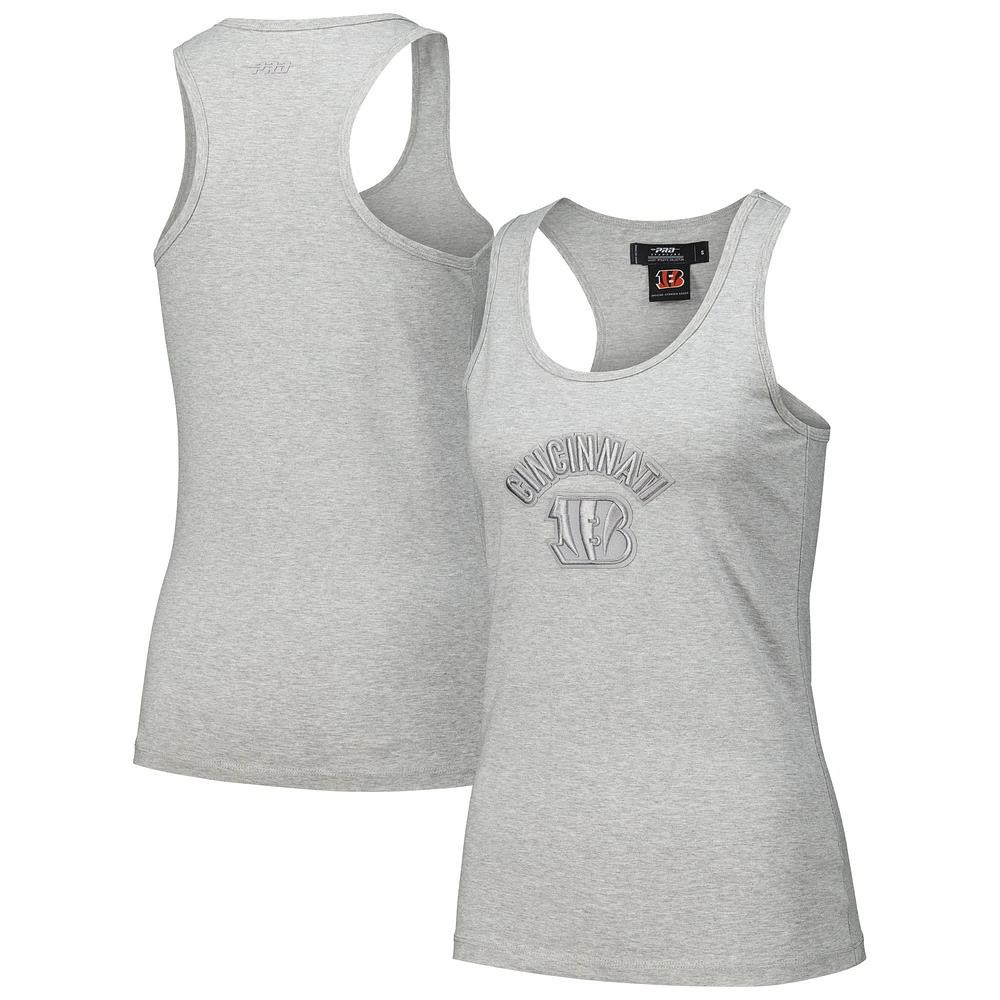 Women's Pro Standard Gray Cincinnati Bengals Triple Tonal Racerback Tank Top