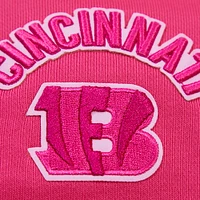 Sweat à capuche court en polaire triple rose Pro Standard Pink Cincinnati Bengals pour femmes