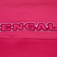 Sweat à capuche court en polaire triple rose Pro Standard Pink Cincinnati Bengals pour femmes