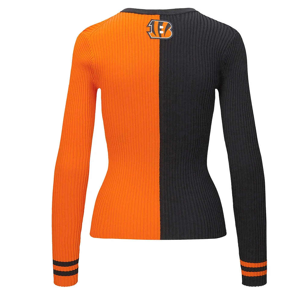 Pull cargo STAUD noir/orange pour femmes des Bengals de Cincinnati