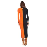 Robe pull boutonnée en tricot Shoko STAUD noir/orange des Bengals de Cincinnati pour femmes