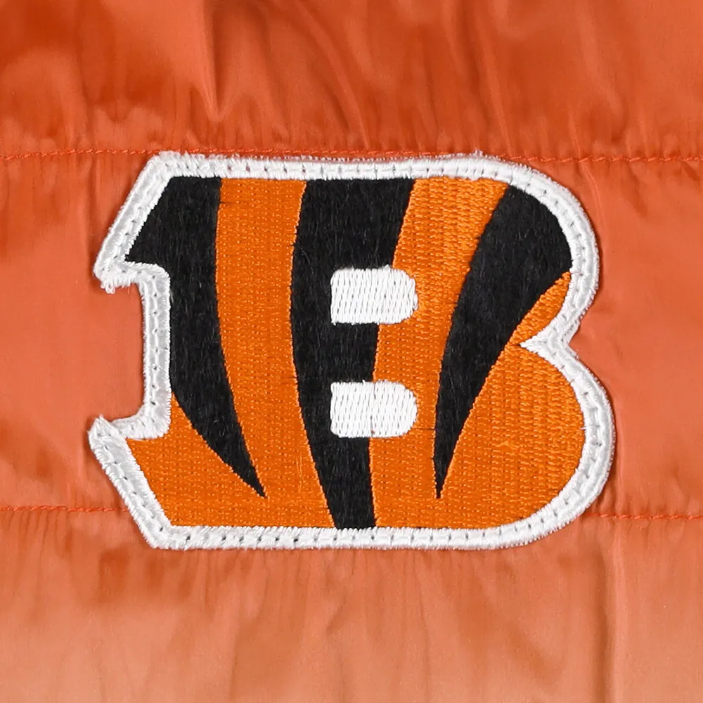 The Wild Collective Women's The Wild Collective Orange/White Cincinnati  Bengals Color Block Full-Zip Puffer Jacket