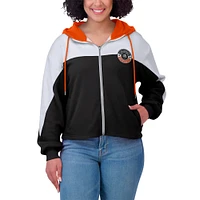 Women's WEAR by Erin Andrews Black Cincinnati Bengals Plus Color Block Full-Zip Hoodie