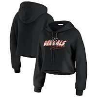 Sweat à capuche court noir Cincinnati Bengals Prime pour femme WEAR by Erin Andrews