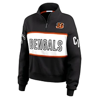 Women's WEAR by Erin Andrews Black Cincinnati Bengals Quarter-Zip Jacket