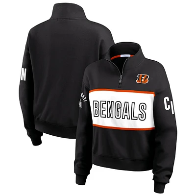 Women's WEAR by Erin Andrews Black Cincinnati Bengals Quarter-Zip Jacket