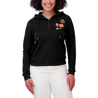 Women's WEAR by Erin Andrews Black Cincinnati Bengals Waffle-Knit Pullover Hoodie