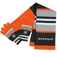 Women's WEAR by Erin Andrews Cincinnati Bengals Stripe Glove & Scarf Set