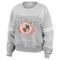 Women's WEAR by Erin Andrews Heather Gray Cincinnati Bengals Pullover Sweatshirt