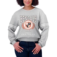 Women's WEAR by Erin Andrews Heather Gray Cincinnati Bengals Pullover Sweatshirt