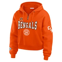 Women's WEAR by Erin Andrews Orange Cincinnati Bengals Plus Patch Quarter-Zip Hoodie