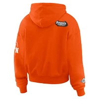 Women's WEAR by Erin Andrews Orange Cincinnati Bengals Plus Patch Quarter-Zip Hoodie