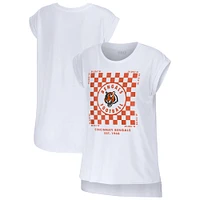 Women's WEAR by Erin Andrews White Cincinnati Bengals Checker Muscle Tank Top