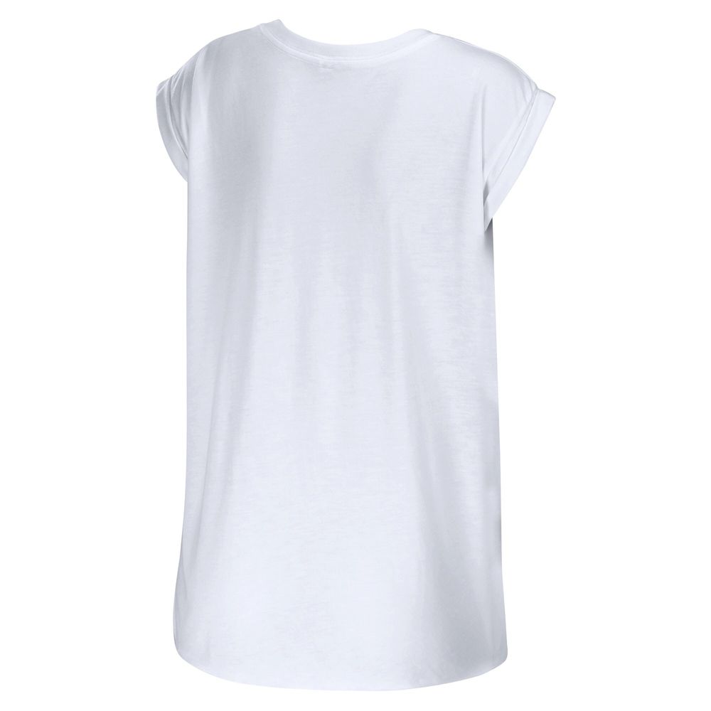 Women's WEAR by Erin Andrews White Cincinnati Bengals Greetings From Muscle T-Shirt