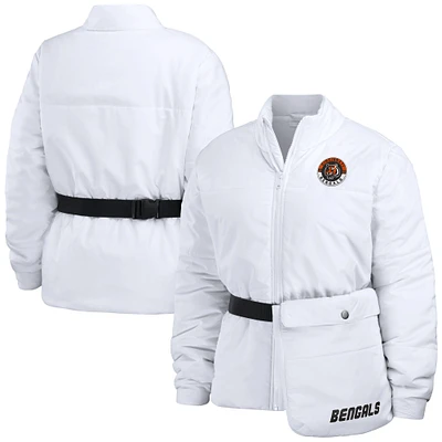 Women's WEAR by Erin Andrews  White Cincinnati Bengals Packaway Full-Zip Puffer Jacket