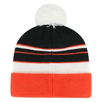 Bonnet en tricot à revers et pompon pour jeunes Cincinnati Bengals Peewee noir/orange '47