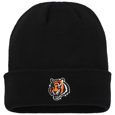 Bonnet en tricot à revers basique noir pour jeunes Cincinnati Bengals