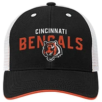 Casquette réglable noire pour jeunes des Bengals de Cincinnati Core Lockup Trucker