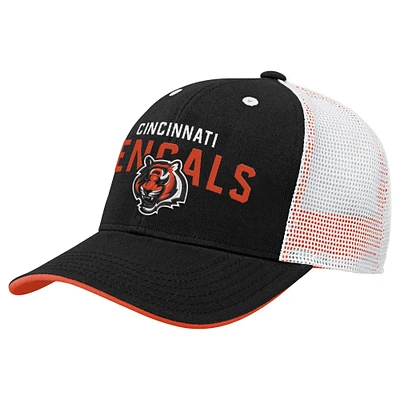 Casquette réglable noire pour jeunes des Bengals de Cincinnati Core Lockup Trucker