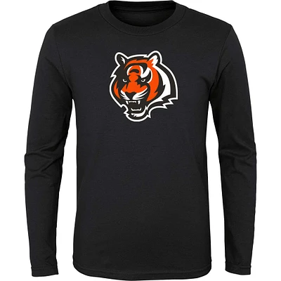 Youth Black Cincinnati Bengals Primary Logo Long Sleeve T-Shirt