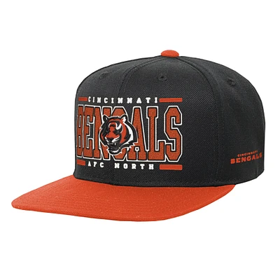 Casquette Snapback rétro Deadstock noire des Bengals de Cincinnati pour jeunes