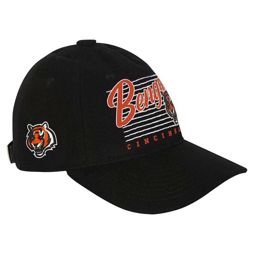 Youth Black Cincinnati Bengals Retro Wooly Adjustable Hat