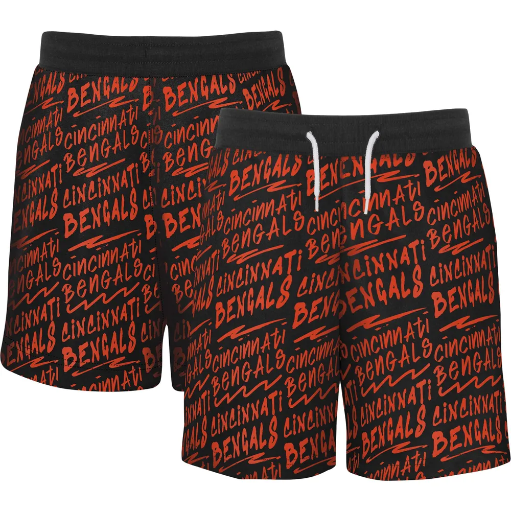 Cincinnati Bengals Youth Super French Terry Shorts - Black