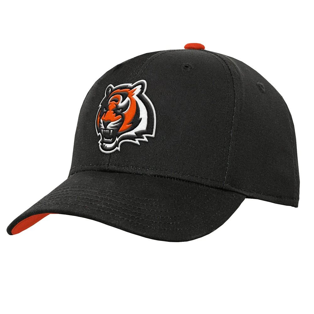 Youth Black Cincinnati Bengals Team Pre-Curved Adjustable Hat