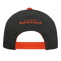 Casquette réglable pré-courbée noire pour jeunes de l'équipe des Bengals de Cincinnati