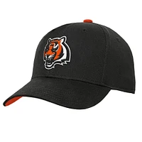 Casquette réglable pré-courbée noire pour jeunes de l'équipe des Bengals de Cincinnati