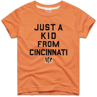 T-shirt orange Cincinnati Bengals Just a Kid Tri-Blend Hommage pour les jeunes