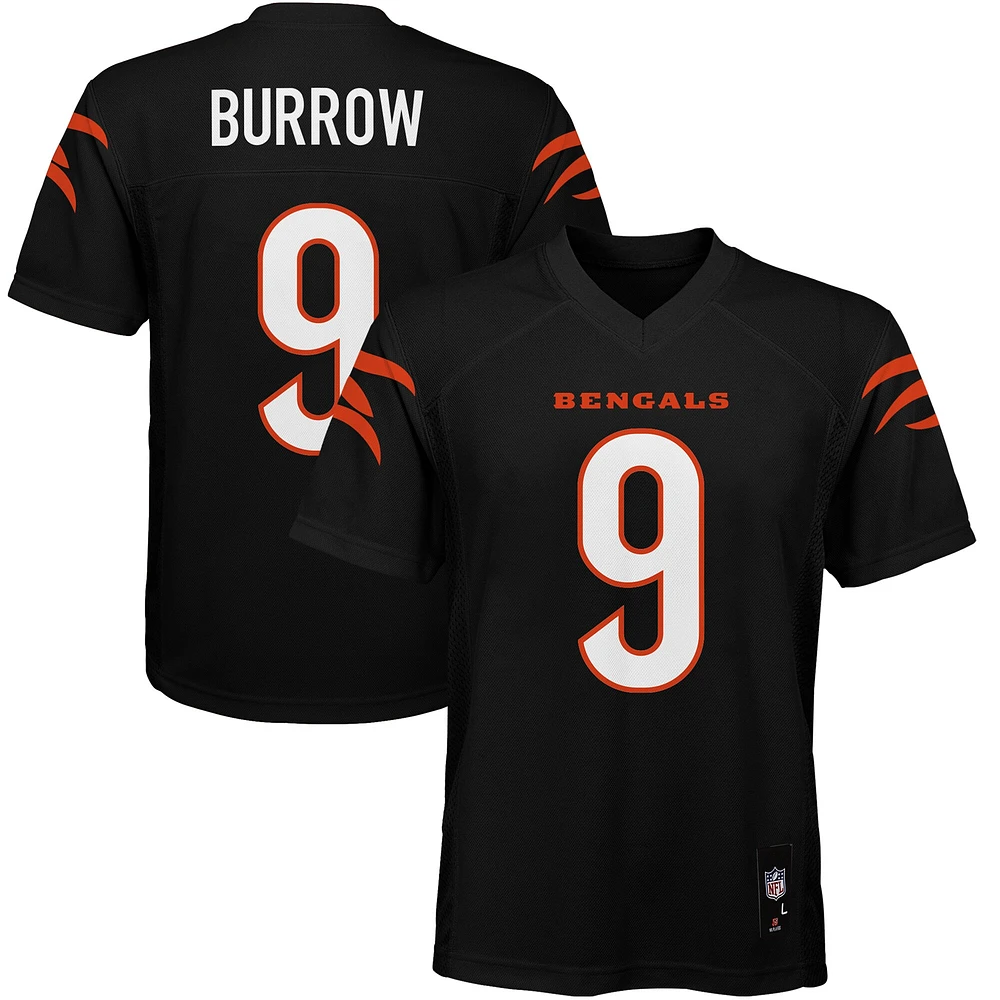 Maillot de joueur réplique des Bengals Cincinnati Joe Burrow noir pour jeune