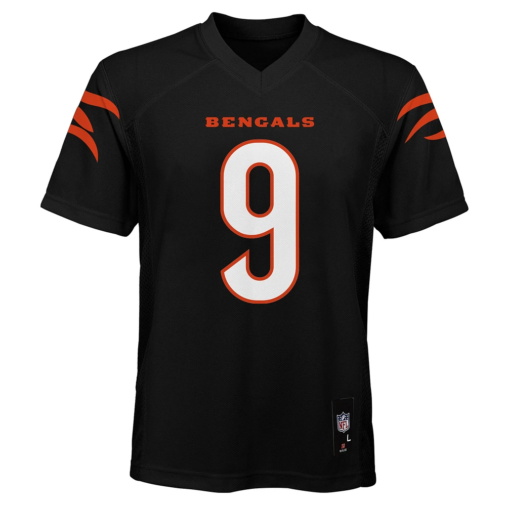 Maillot de joueur réplique des Bengals Cincinnati Joe Burrow noir pour jeune