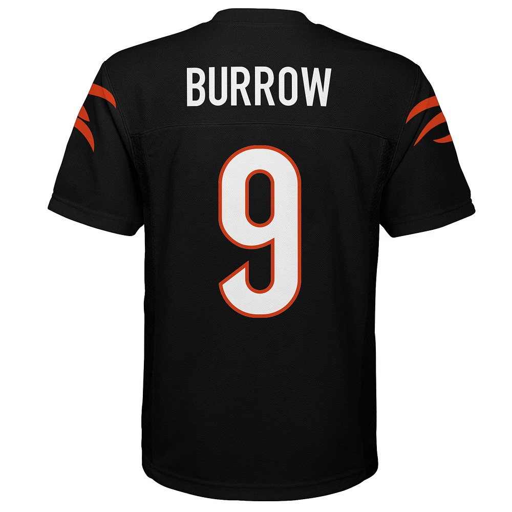 Maillot de joueur réplique des Bengals Cincinnati Joe Burrow noir pour jeune