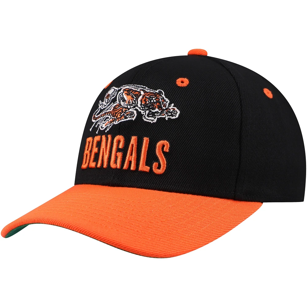 Casquette ajustable All In 2.0 noire Mitchell & Ness pour jeunes des Bengals de Cincinnati