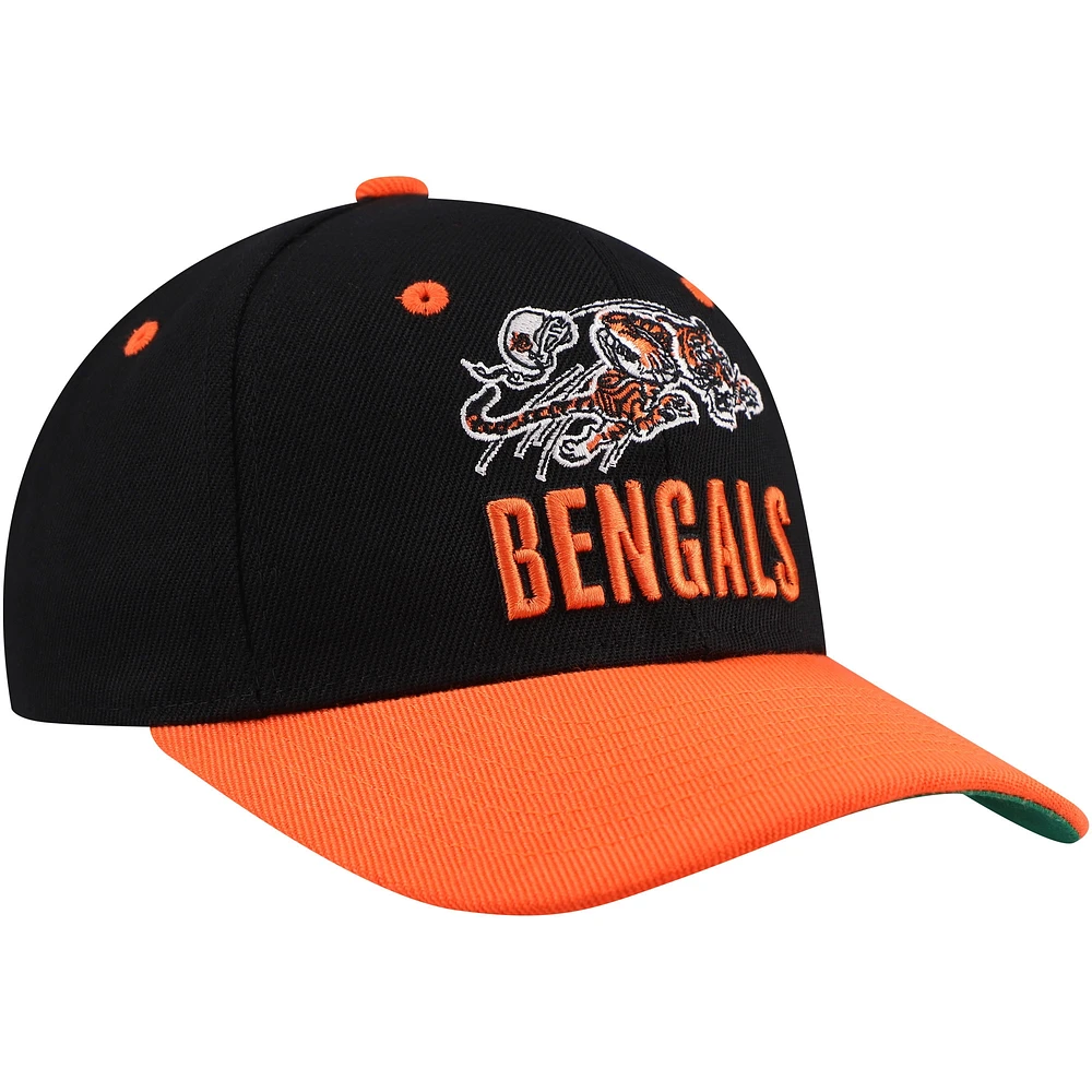 Casquette ajustable All In 2.0 noire Mitchell & Ness pour jeunes des Bengals de Cincinnati