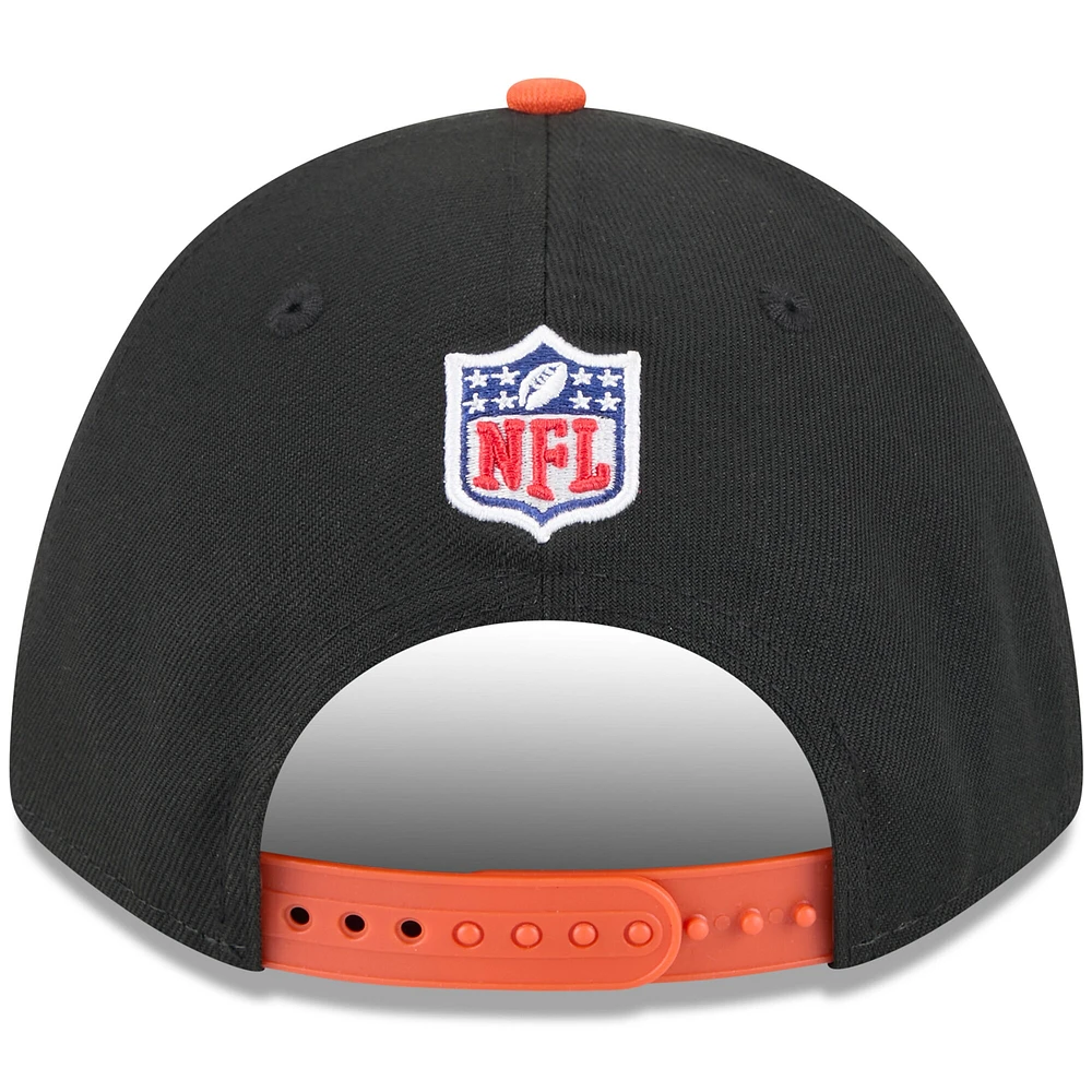 Youth New Era Black/Orange Cincinnati Bengals 2025 NFL Draft 9FORTY A-Frame M-Crown Adjustable Hat