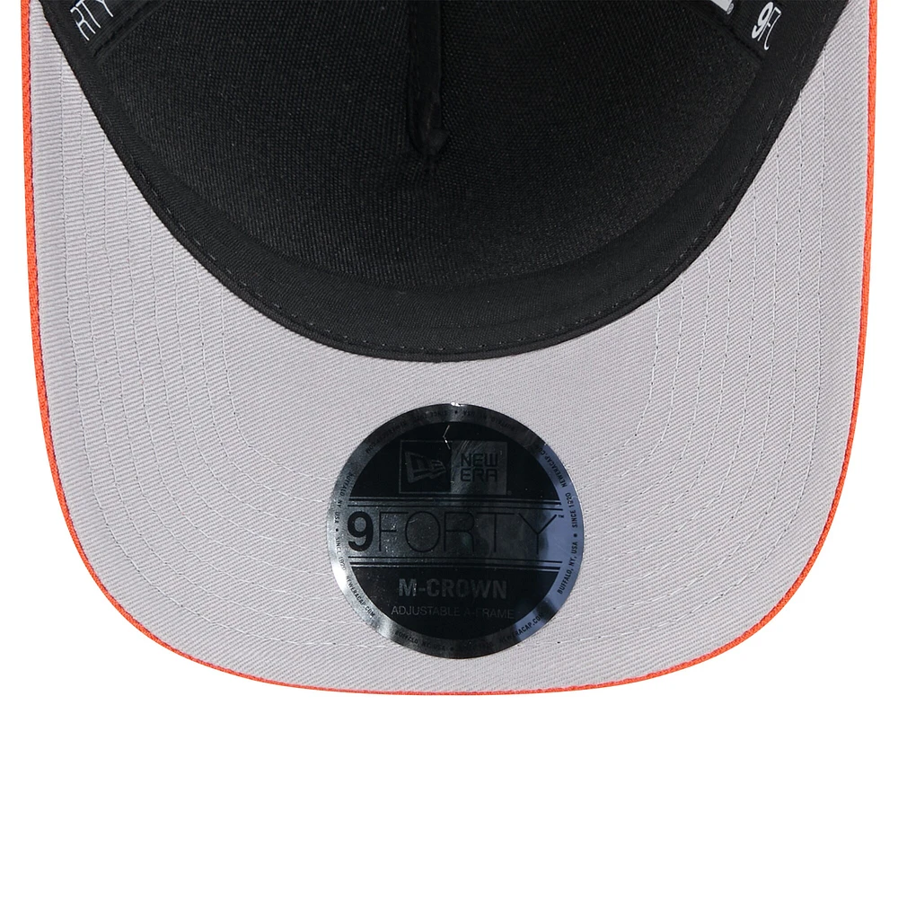 Youth New Era Black/Orange Cincinnati Bengals 2025 NFL Draft 9FORTY A-Frame M-Crown Adjustable Hat