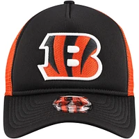 Youth New Era Black Cincinnati Bengals A-Frame 9FORTY Trucker Adjustable Hat