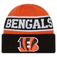 Bonnet en tricot réversible à revers Cincinnati Bengals Active New Era noir pour jeunes