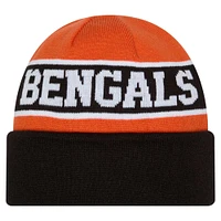 Bonnet en tricot réversible à revers Cincinnati Bengals Active New Era noir pour jeunes