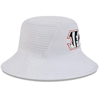 Youth New Era White Cincinnati Bengals 2024 NFL Training Camp Bucket Hat