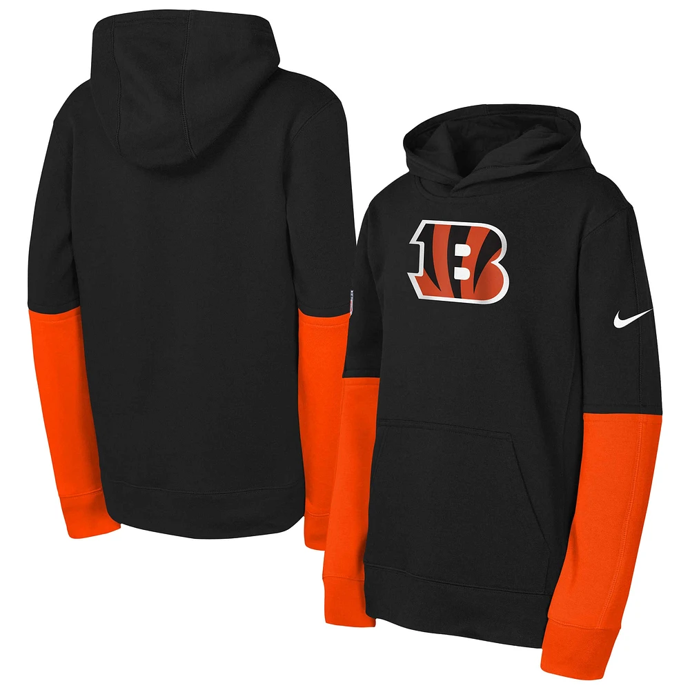 Youth Nike  Black Cincinnati Bengals Club Pullover Hoodie